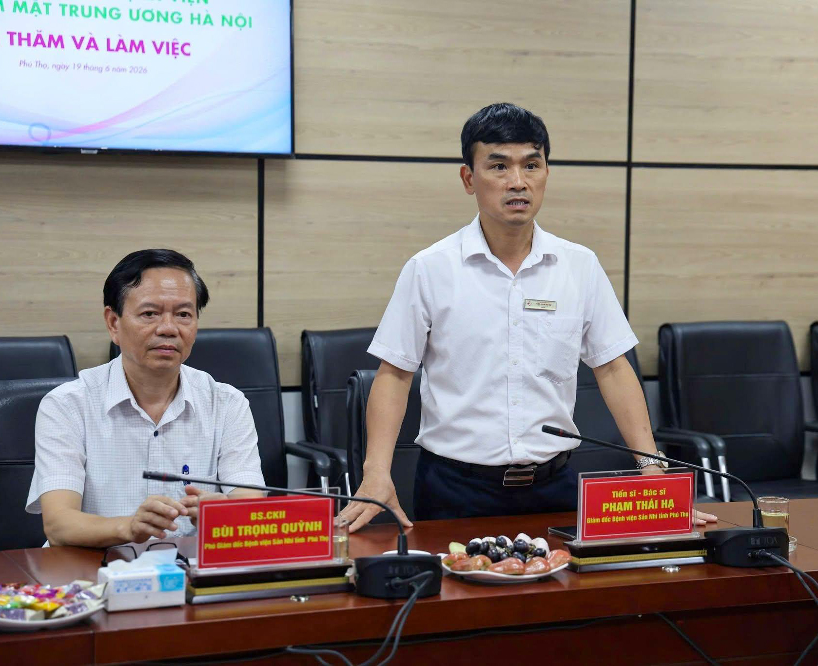 TS.BS Phạm Thái Hạ, Giám đốc Bệnh viện Sản nhi tỉnh Phú Thọ phát biểu